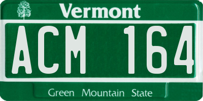 VT license plate ACM164