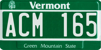 VT license plate ACM165