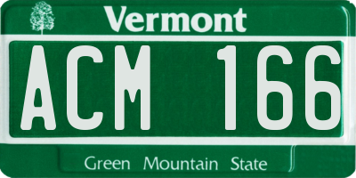 VT license plate ACM166