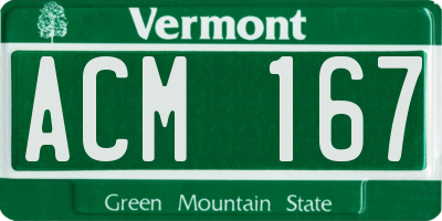 VT license plate ACM167
