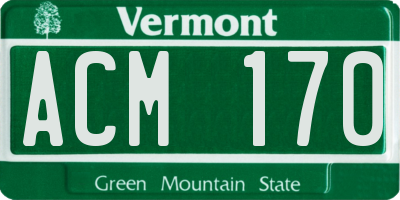 VT license plate ACM170