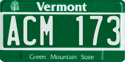 VT license plate ACM173