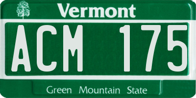 VT license plate ACM175