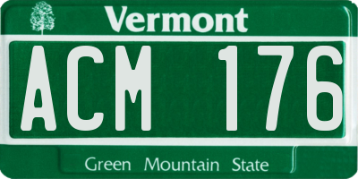VT license plate ACM176