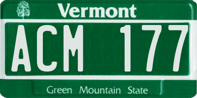 VT license plate ACM177
