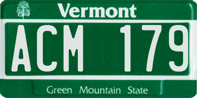 VT license plate ACM179
