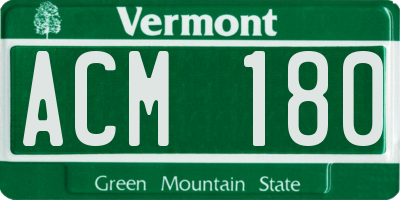VT license plate ACM180