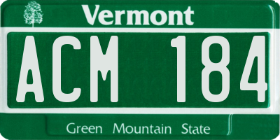 VT license plate ACM184