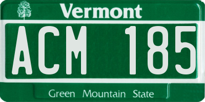 VT license plate ACM185