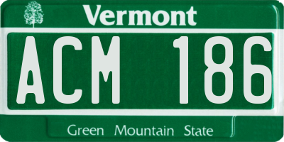 VT license plate ACM186