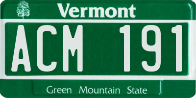 VT license plate ACM191