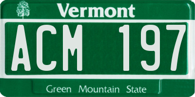 VT license plate ACM197