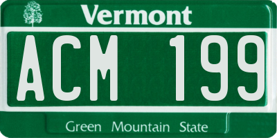 VT license plate ACM199