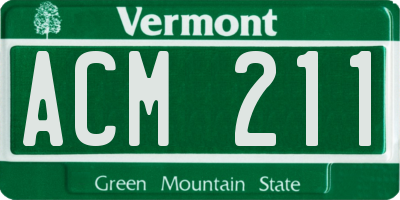 VT license plate ACM211