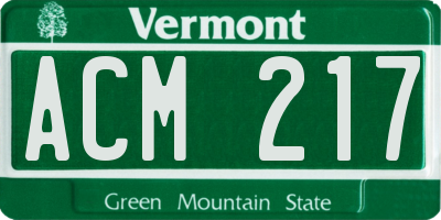 VT license plate ACM217