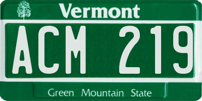 VT license plate ACM219