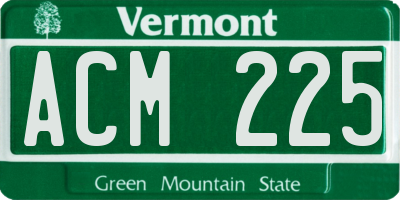 VT license plate ACM225