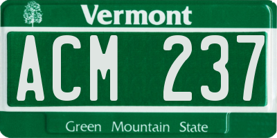 VT license plate ACM237