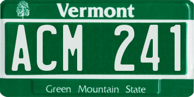 VT license plate ACM241