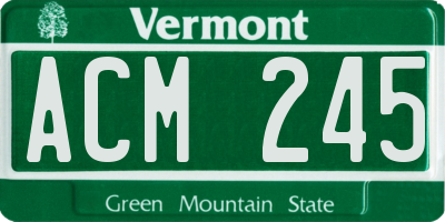 VT license plate ACM245