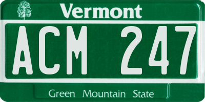 VT license plate ACM247