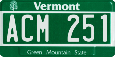 VT license plate ACM251