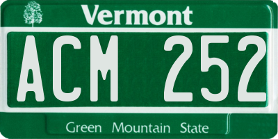 VT license plate ACM252