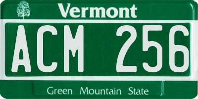 VT license plate ACM256