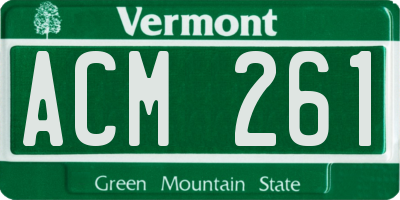 VT license plate ACM261