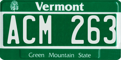 VT license plate ACM263