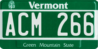 VT license plate ACM266