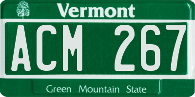 VT license plate ACM267