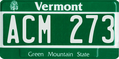 VT license plate ACM273