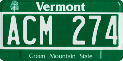 VT license plate ACM274