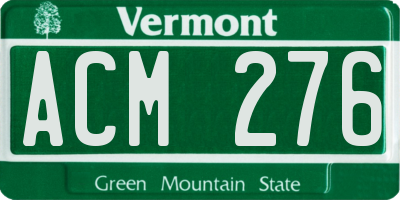VT license plate ACM276