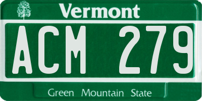 VT license plate ACM279