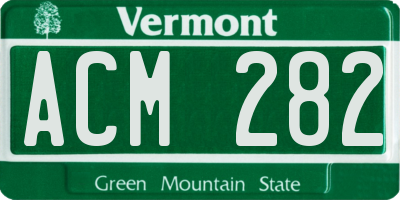 VT license plate ACM282