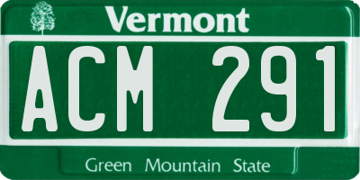 VT license plate ACM291