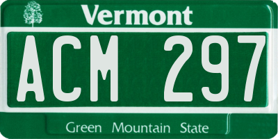 VT license plate ACM297