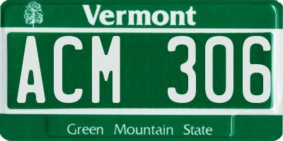 VT license plate ACM306