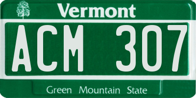 VT license plate ACM307