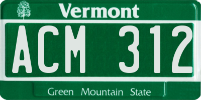 VT license plate ACM312