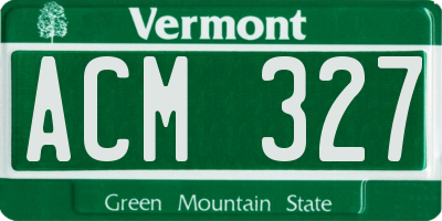 VT license plate ACM327