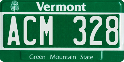 VT license plate ACM328