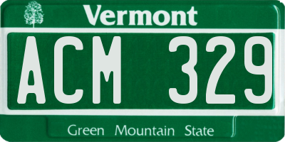 VT license plate ACM329