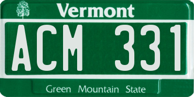 VT license plate ACM331