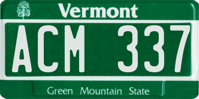 VT license plate ACM337