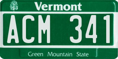 VT license plate ACM341