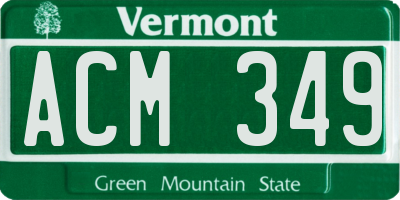 VT license plate ACM349
