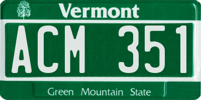 VT license plate ACM351